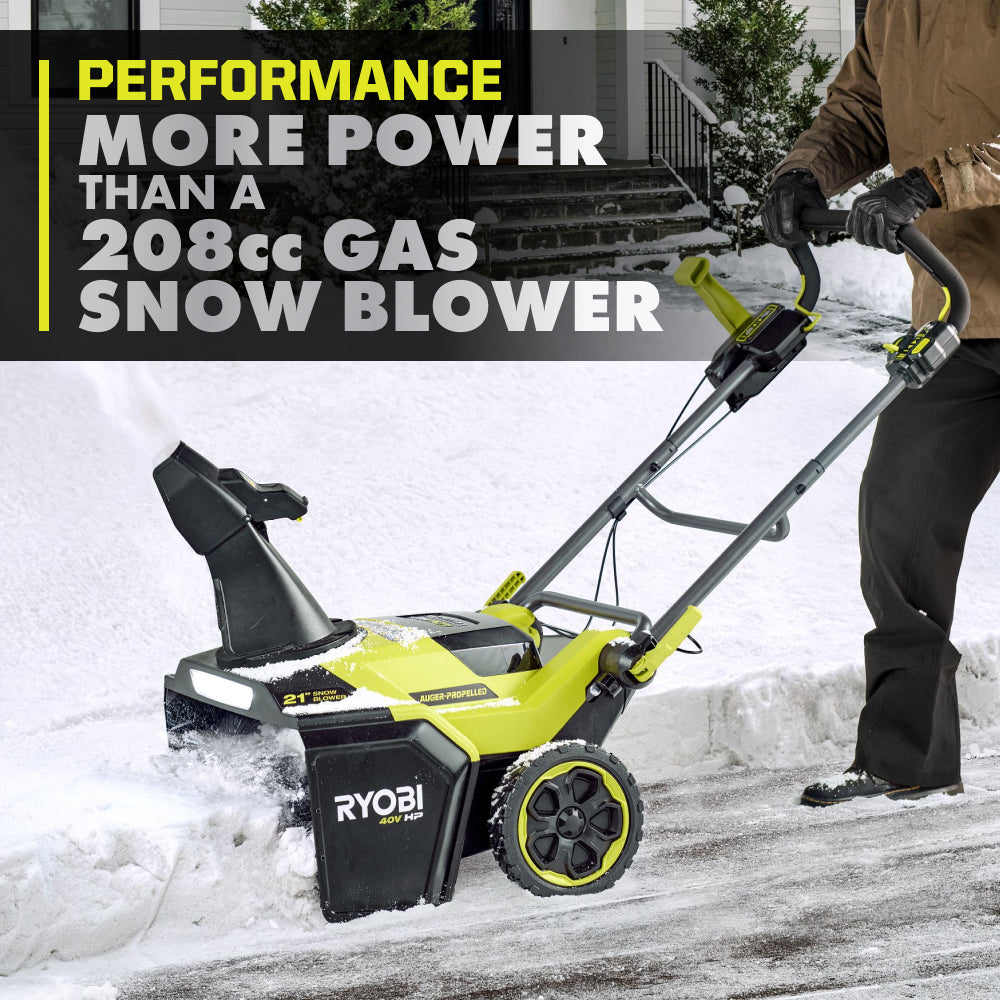 40V HP Brushless 21" Single-Stage Auger-Propelled Snow Blower
