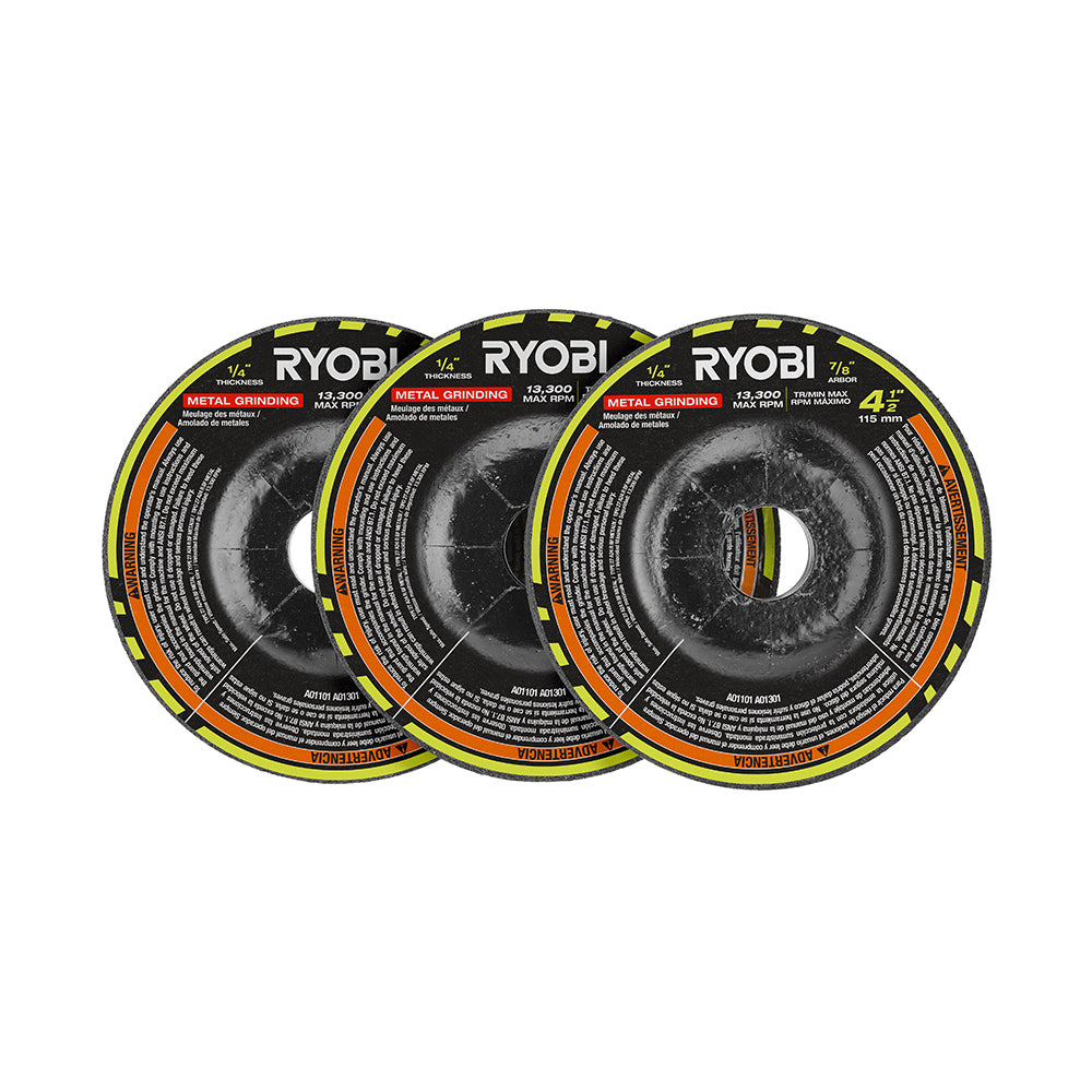 3 PC.  4-1/2" Metal Grinding Wheel Set