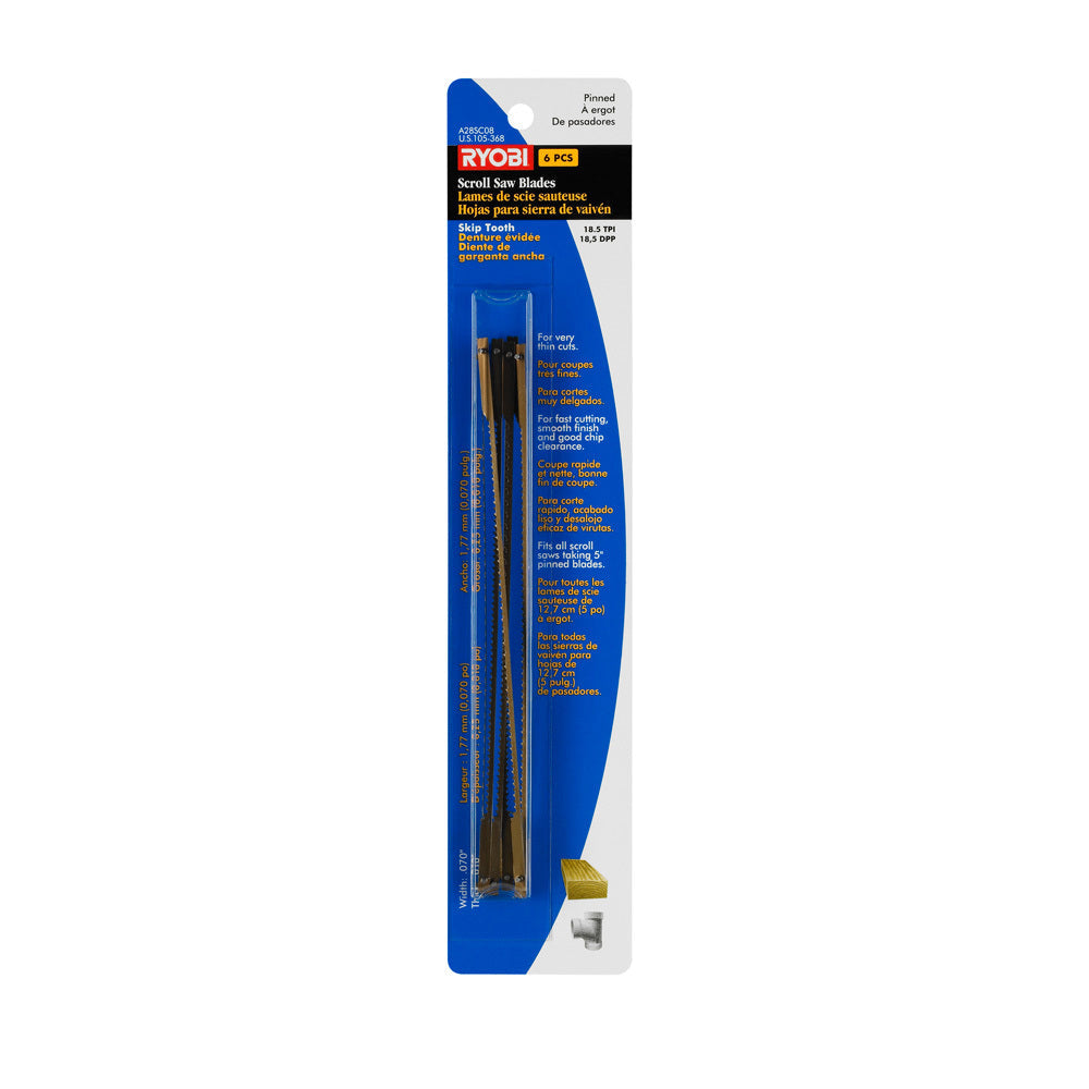 6 PC. Scroll Saw Blades